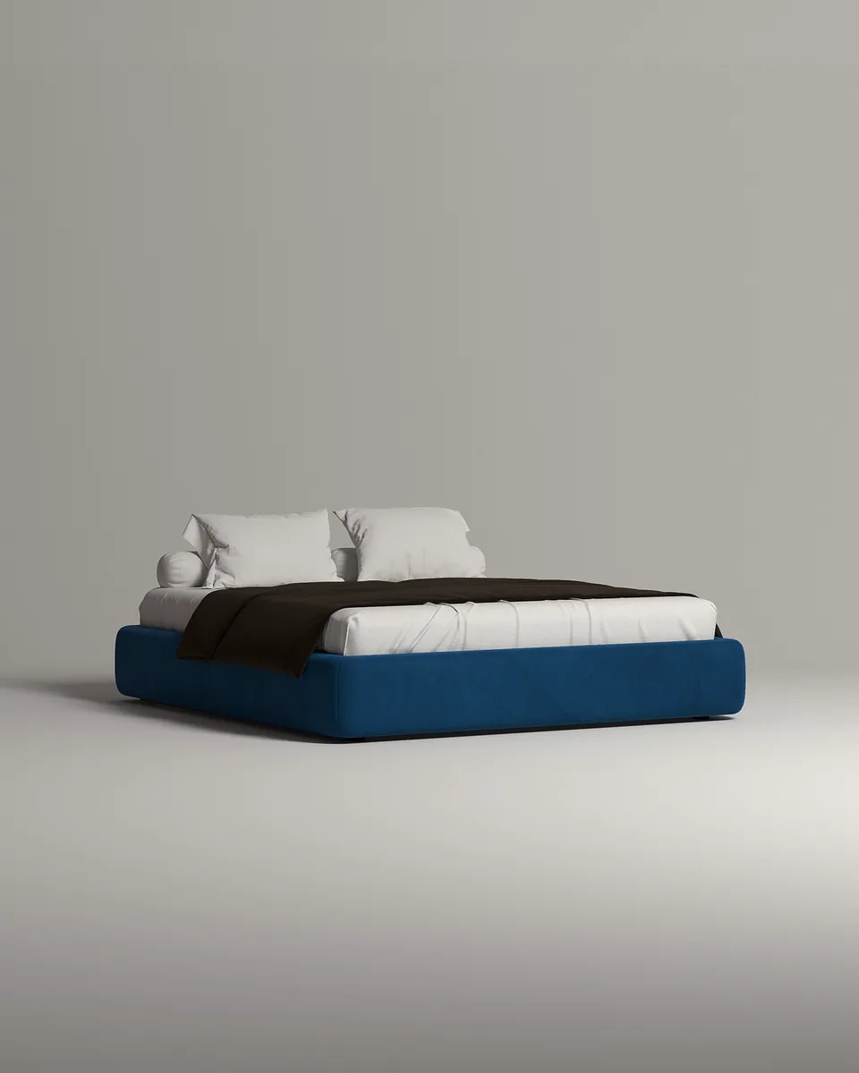 Кровать Мэдс под матрас 140x200 без изголовья с ящиком для хранения белья. Материал: велюр - Premier 22