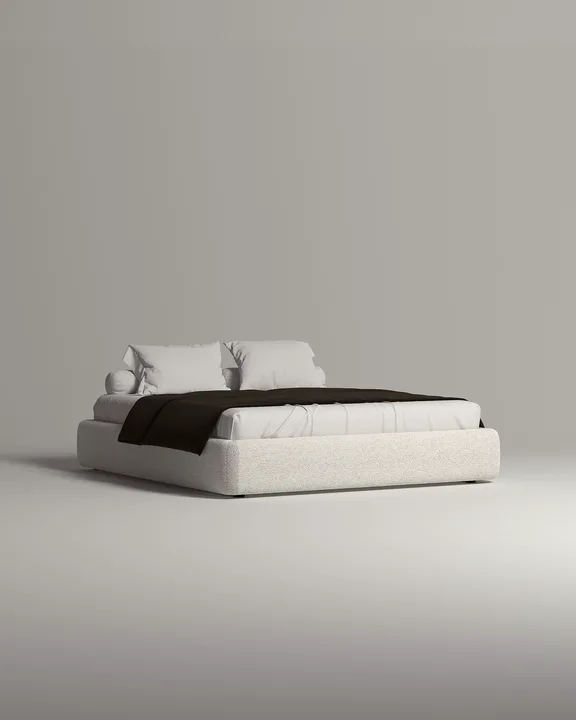 Кровать Мэдс под матрас 180x200 без изголовья с ящиком для хранения белья. Материал: искусственный мех - Hush 000