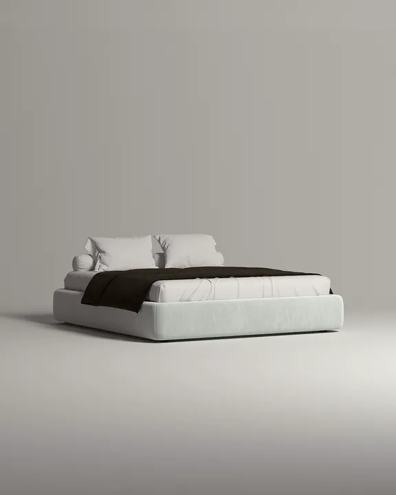 Кровать Мэдс под матрас 140x200 без изголовья с ящиком для хранения белья. Материал: велюр - Velutto 73