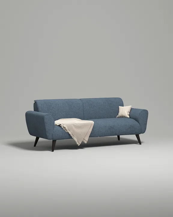 Стильный прямой диван Нильсен. Материал: рогожка. Цвет: Серый