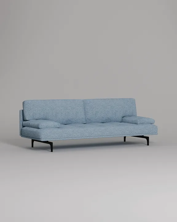 Стильный прямой диван Висби. Материал: рогожка. Цвет: Голубой Стильный прямой диван Висби. Материал: рогожка. Цвет: Голубой