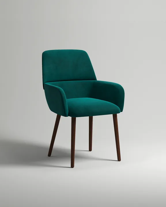 Удобный стул Лорана. Материал: велюр. Цвет: изумрудный (Velutto 20)