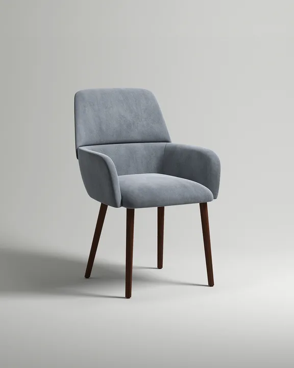 Удобный стул Лорана. Материал: велюр. Цвет: серый (Velutto 12)