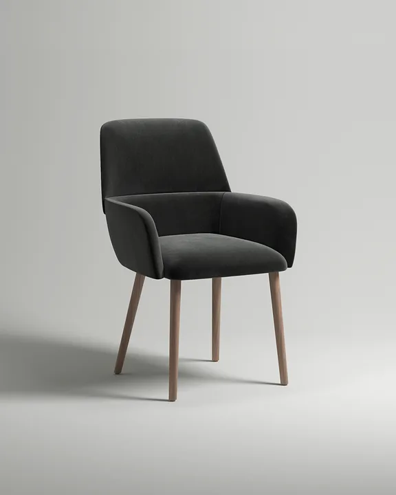 Стул Лорана (черный велюр - Velutto 34) Удобный стул Лорана. Материал: велюр. Цвет: черный (Velutto 34)