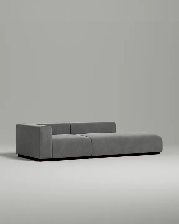 Стильный модульный диван Ронни прямой. Материал: Велюр. Цвет: Серый Стильный модульный диван Ронни прямой. Материал: Велюр. Цвет: Серый