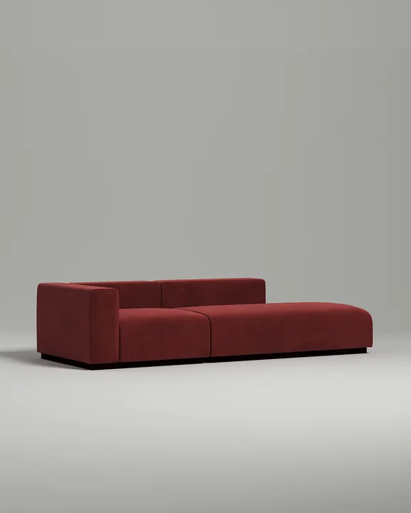 Стильный модульный диван Ронни прямой. Материал: Велюр. Цвет: Бордо