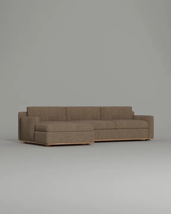 Стильный угловой диван Фьюжен. Материал: Букле. Цвет: Бежевый