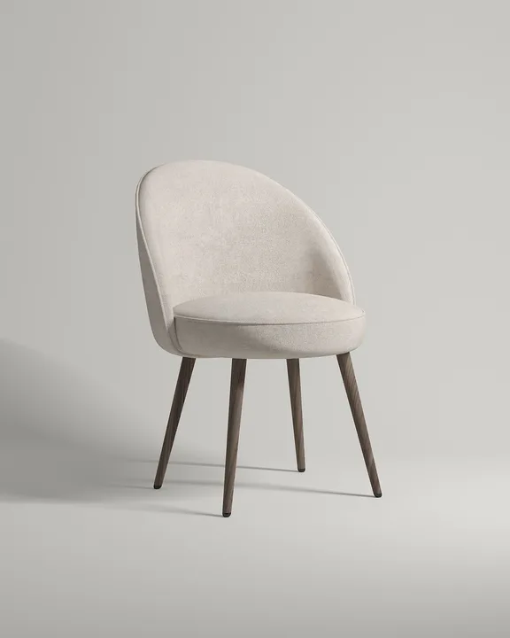 Удобный стул Архус. Материал: микровельвет. Цвет: белый (Velvet Lux 01)