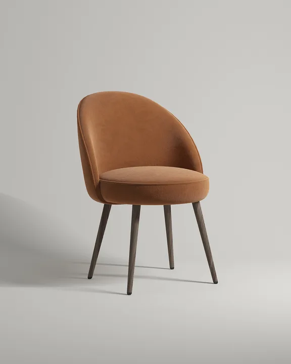 Удобный стул Архус. Материал: велюр. Цвет: терракотовый (Novus 410)