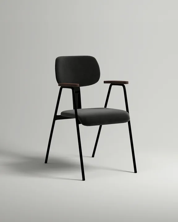 Стул Arctic (черный велюр - Velutto 34) Удобный стул Arctic. Материал: велюр. Цвет: черный (Velutto 34)