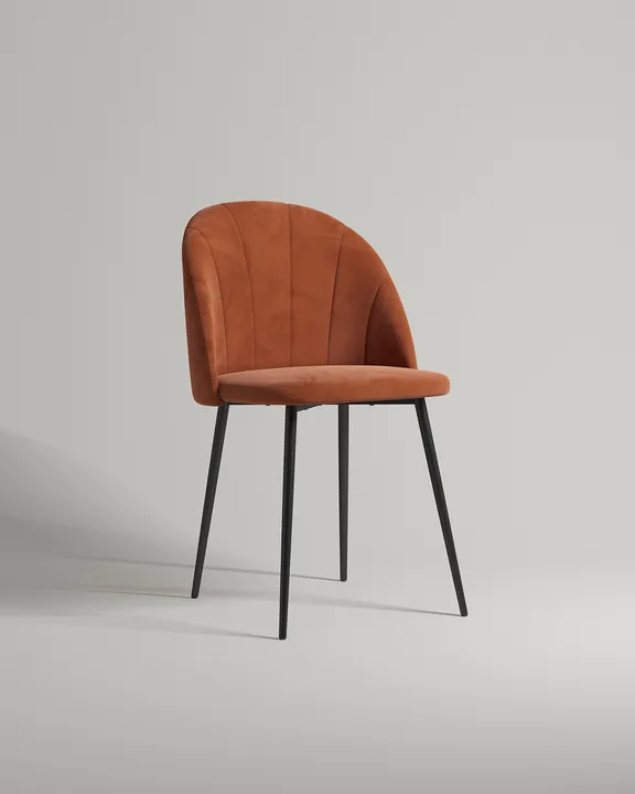 Удобный стул Okvil. Материал: велюр. Цвет: терракотовый (Novus 410)