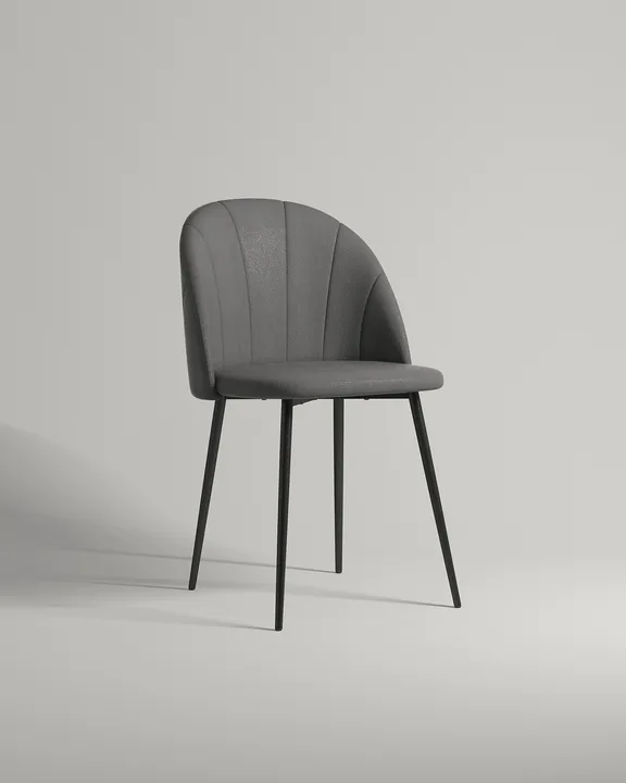 Удобный стул Okvil. Материал: искусственная кожа. Цвет: серый (Oregon 17)