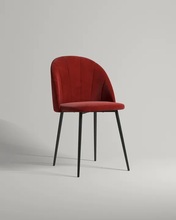 Удобный стул Okvil. Материал: велюр. Цвет: красный (Premier 14)
