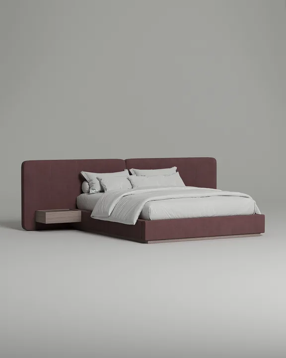 Кровать Айри под матрас 160x200 с мягким изголовьем и ящиком для хранения белья. Материал: искусственная замша - Elixir 280
