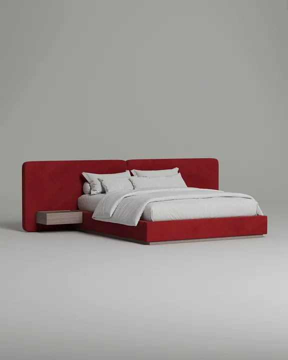 Кровать Айри под матрас 160x200 с мягким изголовьем и ящиком для хранения белья. Материал: велюр - Premier 14