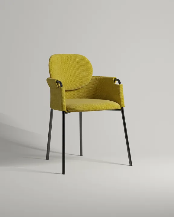 Удобный стул Алаборг. Материал: велюр. Цвет: горчичный (Avatar 560)