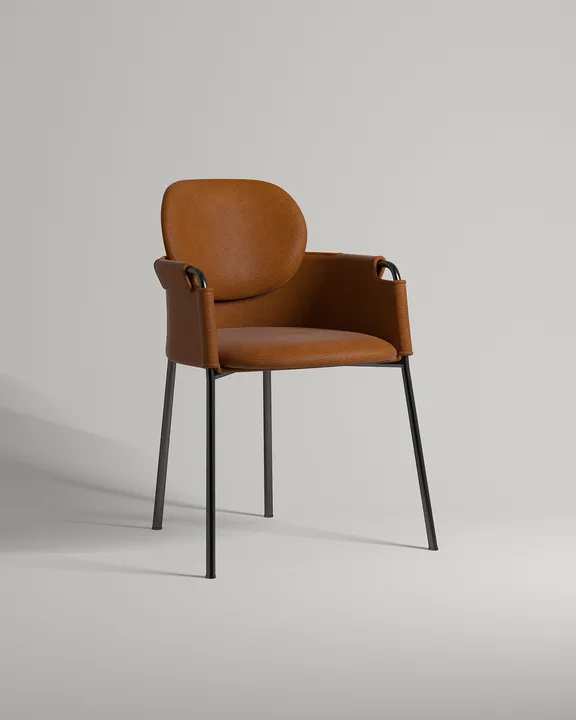 Удобный стул Алаборг. Материал: искусственная замша. Цвет: оранжевый (Oxford 490)