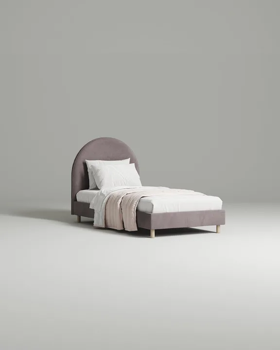 Кровать Бордо под матрас 90x200 с мягким изголовьем без ящика для белья. Материал: Velutto 10 (велюр) Кровать Бордо под матрас 90x200 с мягким изголовьем без ящика для белья. Материал: велюр - Velutto 10