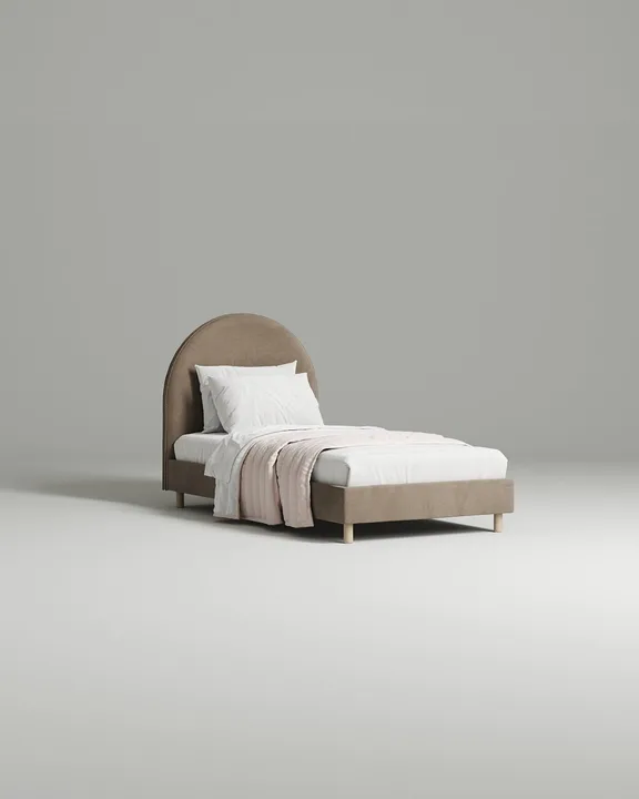 Кровать Бордо под матрас 90x200 с мягким изголовьем без ящика для белья. Материал: велюр - Velutto 21