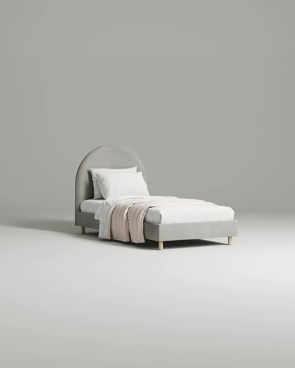 Кровать Бордо под матрас 90x200 с мягким изголовьем без ящика для белья. Материал: велюр - Velutto 52