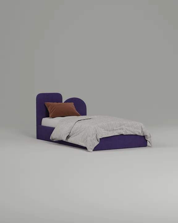 Кровать Виен под матрас 90x200 с мягким изголовьем без ящика для белья. Материал: микровельвет - Velvet lux 93