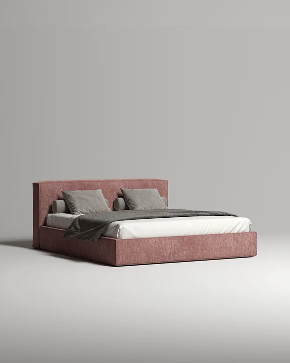 Кровать Хедда под матрас 160x200 с мягким изголовьем и ящиком для хранения белья. Материал: Dania lilac A (флок) Кровать Хедда под матрас 160x200 с мягким изголовьем и ящиком для хранения белья. Материал: флок - Dania lilac A