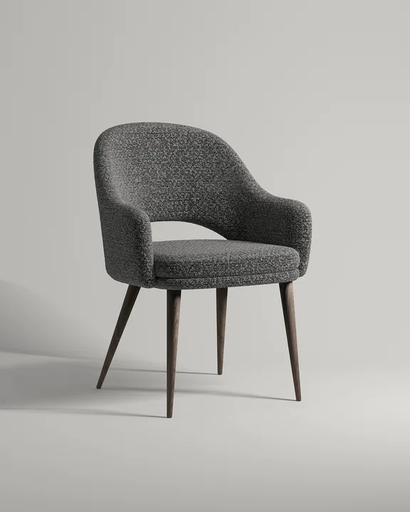 Удобный стул Локрон. Материал: букле. Цвет: серый (Buckle dark grey A)