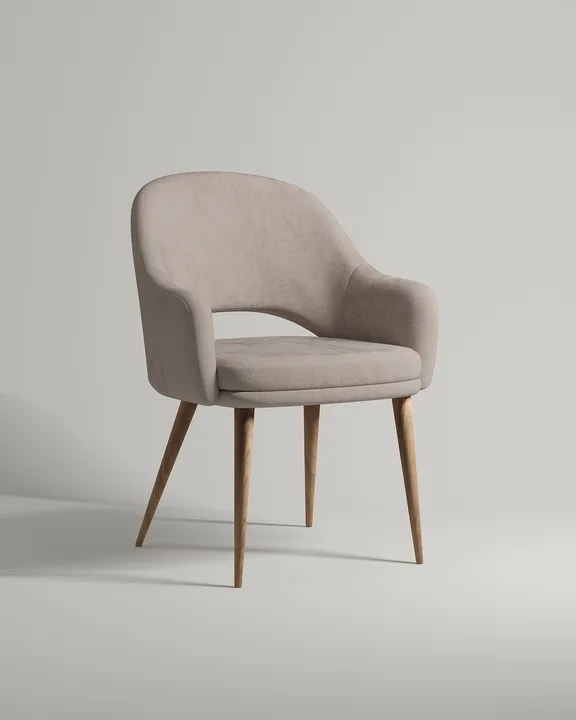 Удобный стул Локрон. Материал: искусственная замша. Цвет: серый (Elixir 932)