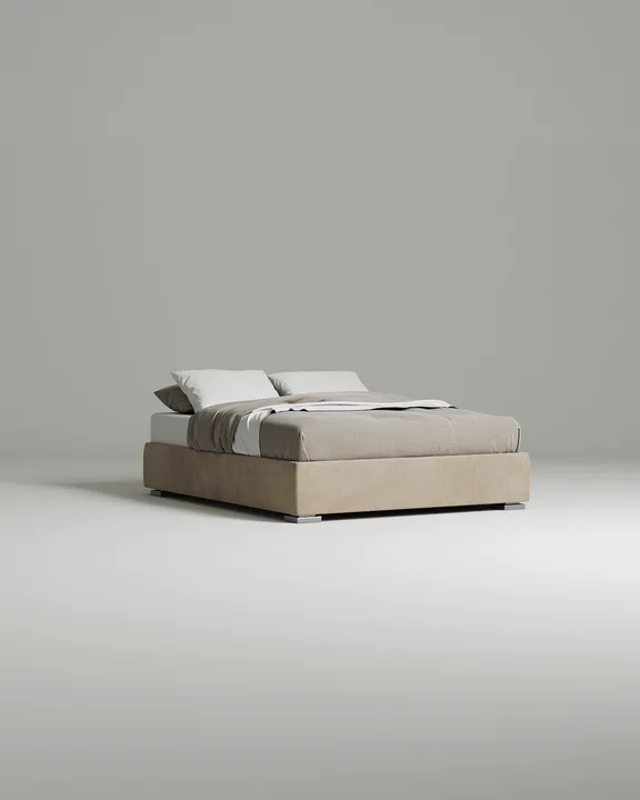 Кровать Крибби под матрас 200x200 без изголовья с ящиком для хранения белья. Материал: велюр - Velutto 05