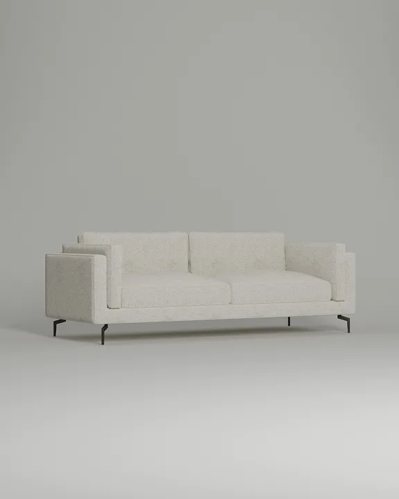 Стильный прямой диван Фоссе. Материал: рогожка. Цвет: Белый Стильный прямой диван Фоссе. Материал: рогожка. Цвет: Белый