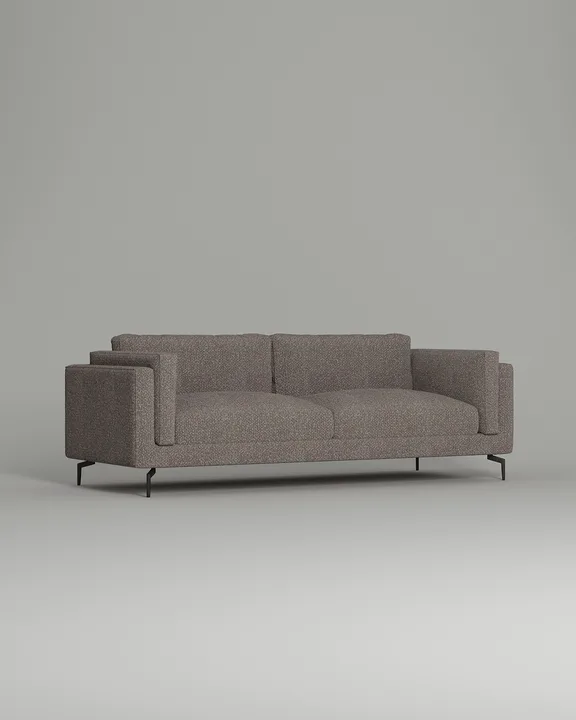 Стильный прямой диван Фоссе. Материал: Букле. Цвет: Коричневый