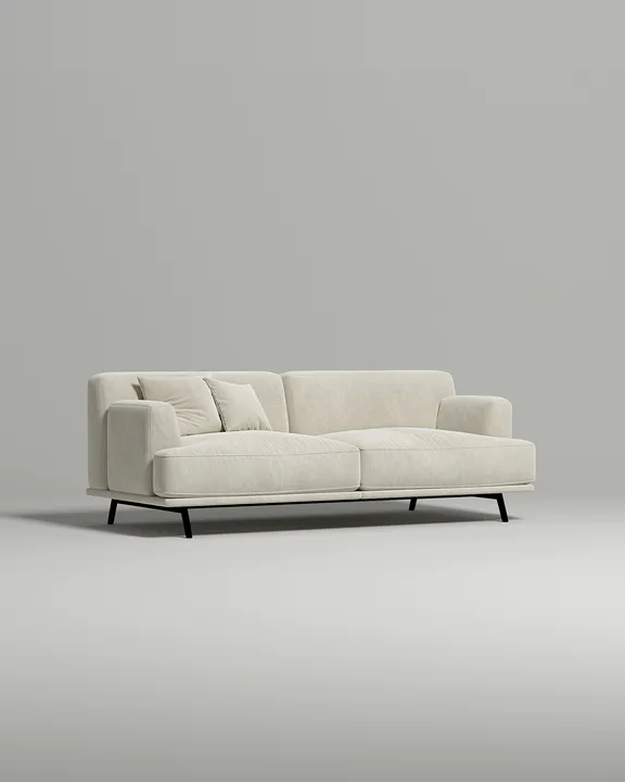 Стильный прямой диван Рэдон. Материал: Велюр. Цвет: Белый