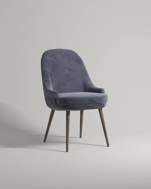 Удобный стул Акада. Материал: велюр. Цвет: серый (Novus 980)