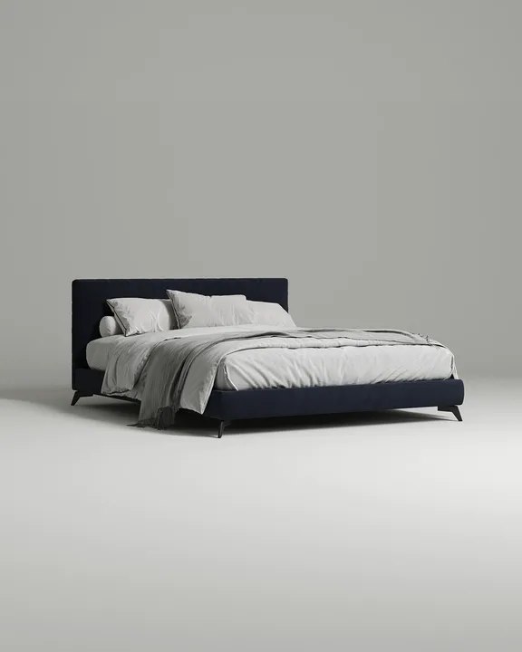 Кровать Моген под матрас 160x200 с мягким изголовьем без ящика для белья. Материал: велюр - Velutto 26