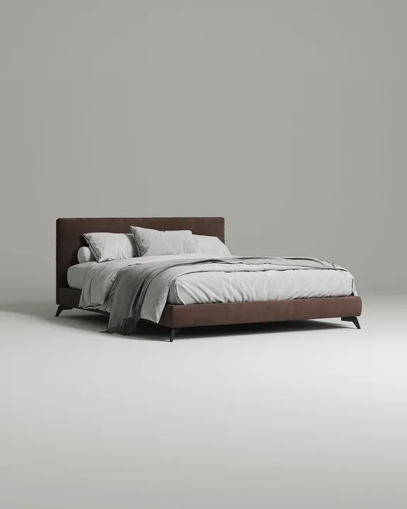 Кровать Моген под матрас 180x200 с мягким изголовьем без ящика для белья. Материал: велюр - Velutto 36