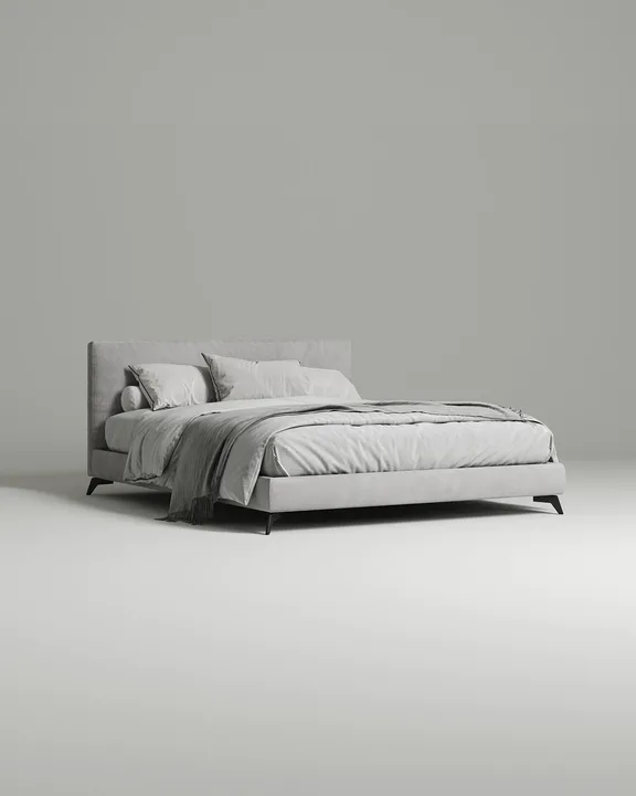 Кровать Моген под матрас 180x200 с мягким изголовьем без ящика для белья. Материал: велюр - Velutto 50