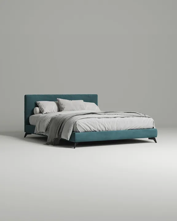 Кровать Моген под матрас 160x200 с мягким изголовьем без ящика для белья. Материал: Elixir 768 (искусственная замша) Кровать Моген под матрас 160x200 с мягким изголовьем без ящика для белья. Материал: искусственная замша - Elixir 768