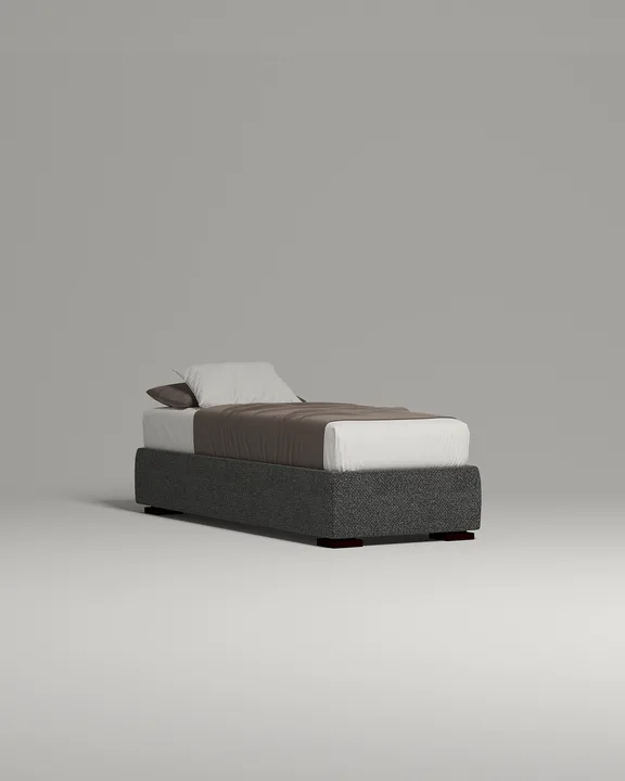 Кровать Крибби Мини под матрас 90x200 без изголовья и ящика для белья. Материал: букле - Buckle dark grey A