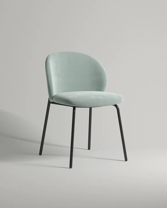 Удобный стул Опадэ. Материал: велюр. Цвет: мятный (Novus 690)