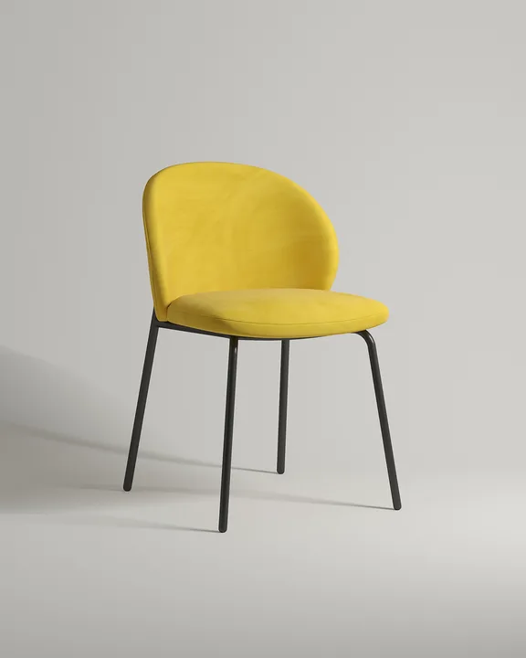 Удобный стул Опадэ. Материал: велюр. Цвет: желтый (Premier 16)
