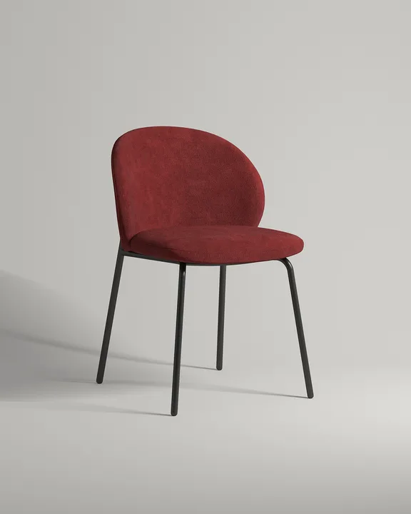 Удобный стул Опадэ. Материал: микровельвет. Цвет: красный (Velvet Lux 64)