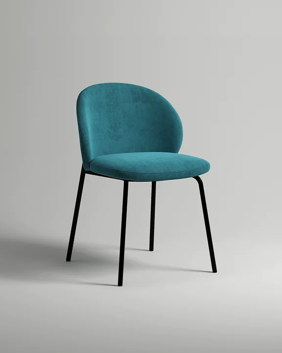 Удобный стул Опадэ. Материал: искусственная замша. Цвет: бирюзовый (Elixir 768)