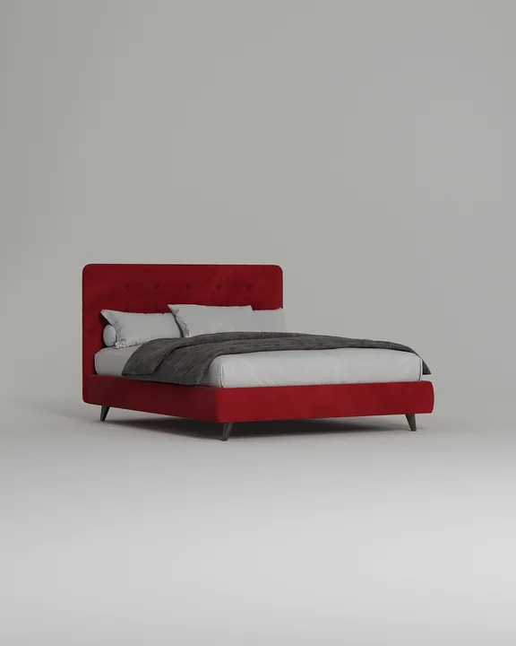 Кровать Корсика под матрас 180x200 с мягким изголовьем без ящика для белья. Материал: велюр - Premier 14