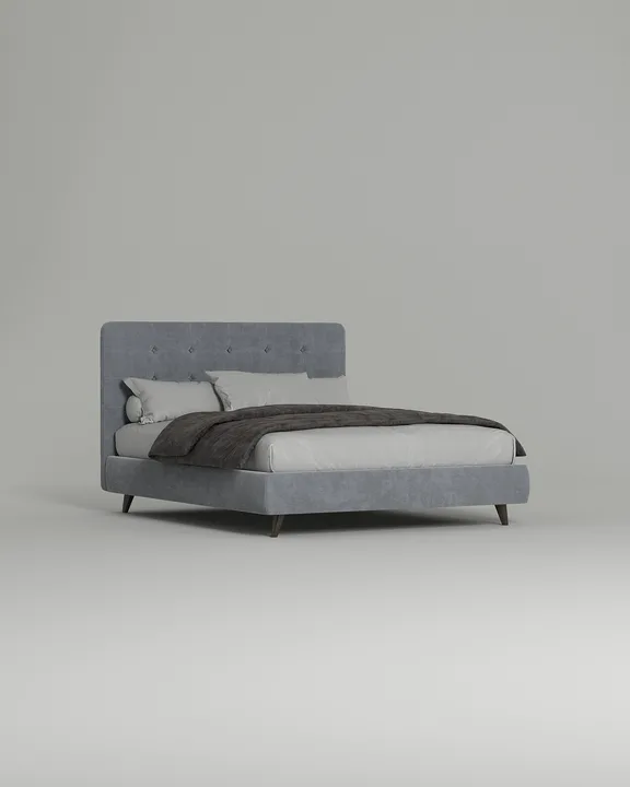 Кровать Корсика под матрас 160x200 с мягким изголовьем без ящика для белья. Материал: искусственная замша - Elixir 970