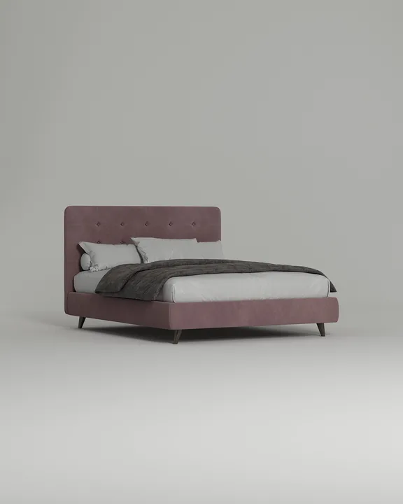 Кровать Корсика под матрас 180x200 с мягким изголовьем без ящика для белья. Материал: велюр - Avatar 390