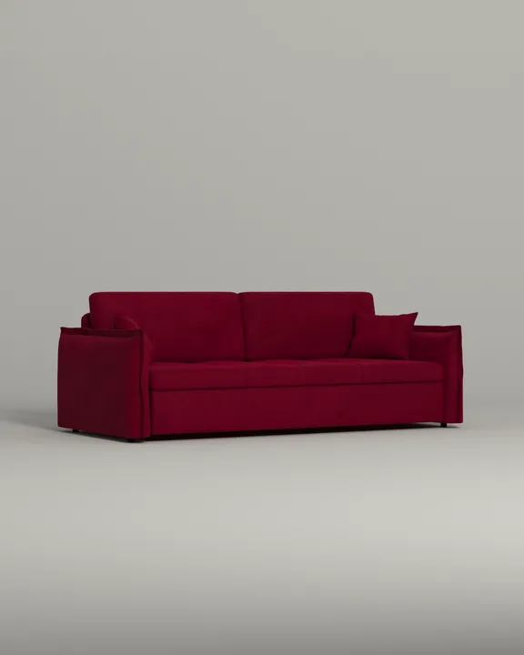 Стильный прямой диван Штейген. Материал: Велюр. Цвет: Красный Стильный прямой диван Штейген. Материал: Велюр. Цвет: Красный