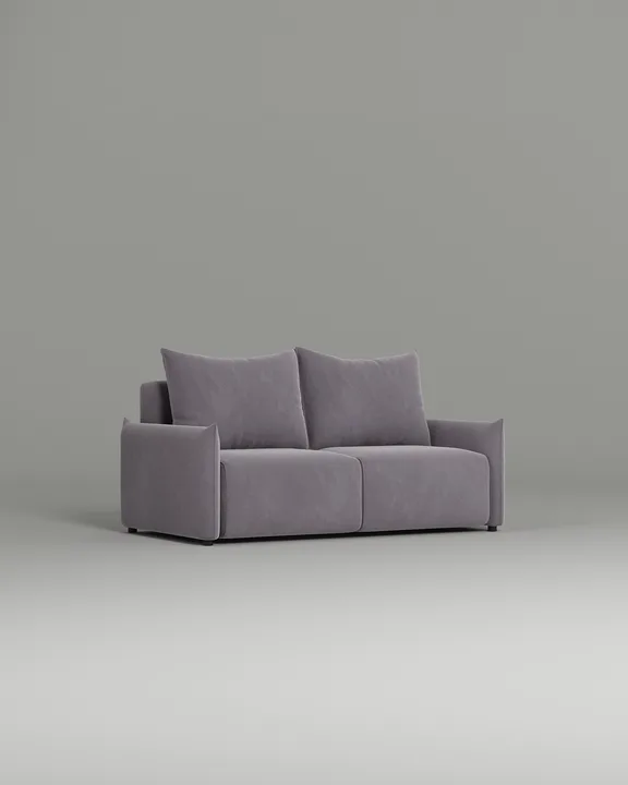 Стильный прямой диван Эскил. Материал: Велюр. Цвет: Фиолетовый