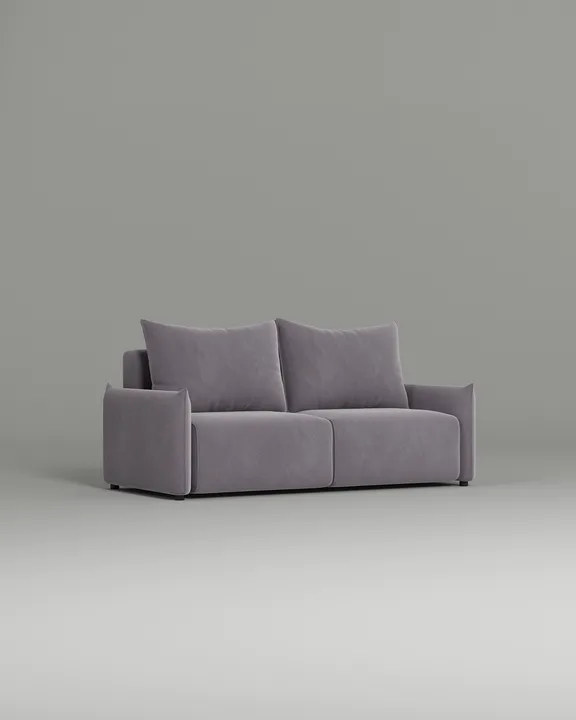 Стильный прямой диван Эскил. Материал: Велюр. Цвет: Фиолетовый