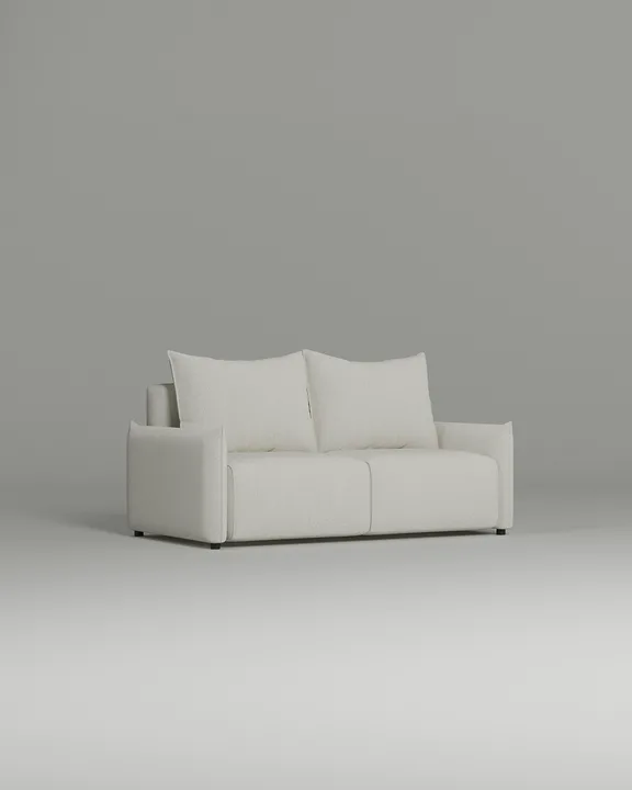 Стильный прямой диван Эскил. Материал: рогожка. Цвет: Белый