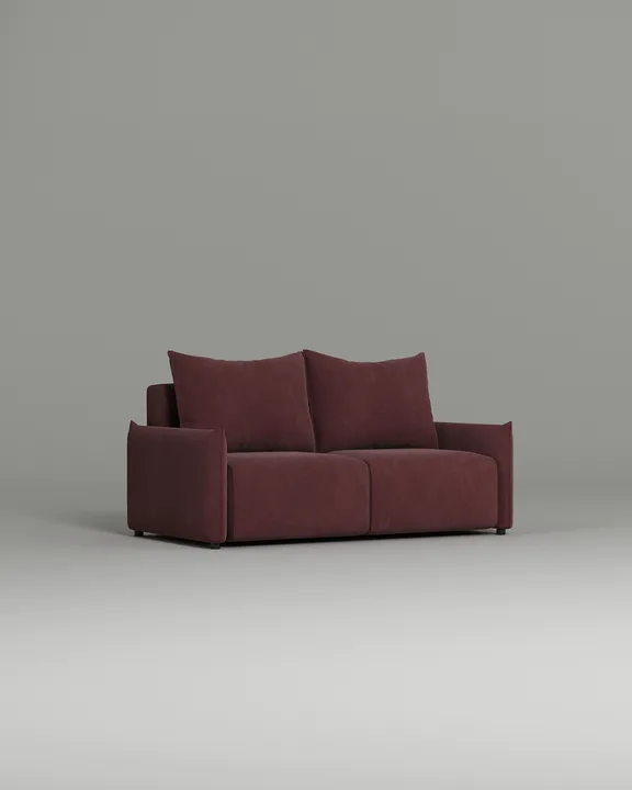 Стильный прямой диван Эскил. Материал: Велюр. Цвет: Бордо